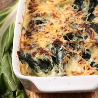 Mangoldgemüse mit Hirse überbacken