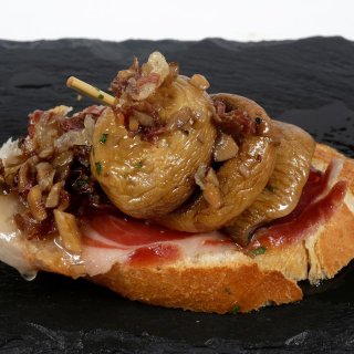 Sautierte Shiitake mit Schinken