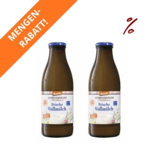 2x Frischmilch 3,8% Glasflasche