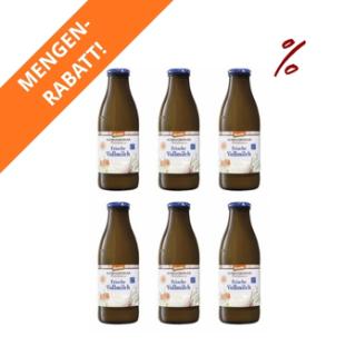 6x Frischmilch 3,8% Glasflasche