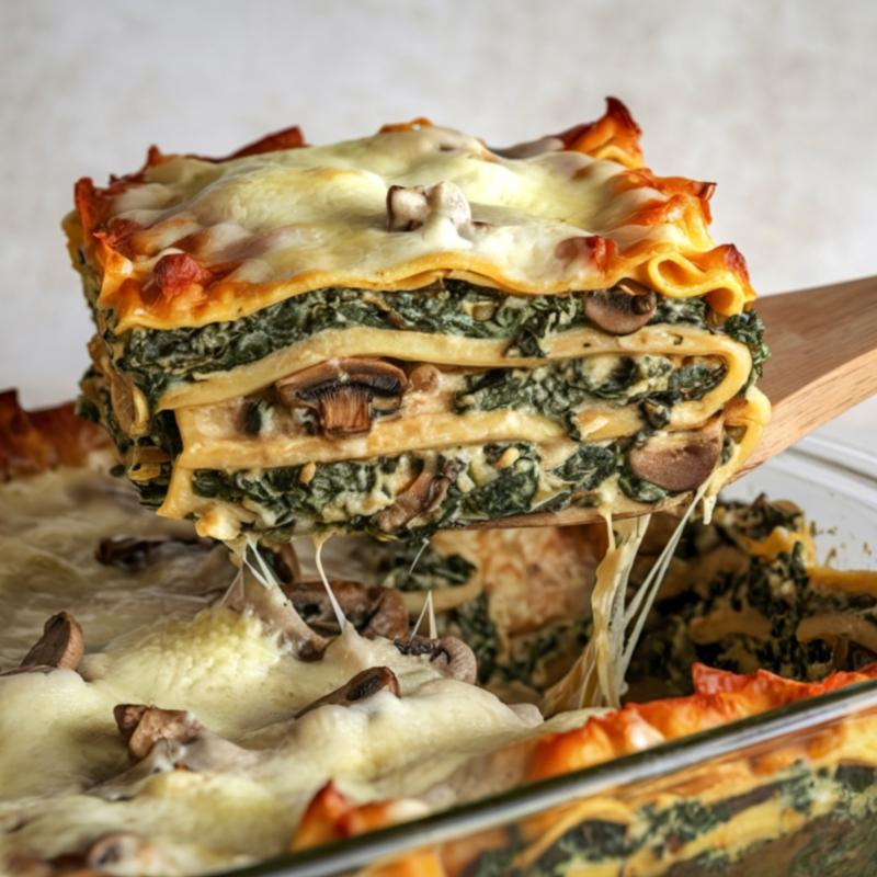 Champignon-Spinat-Lasagne
