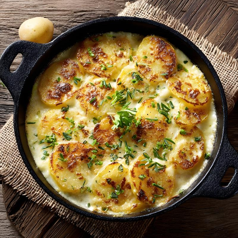 Kartoffelgratin mit Sprossen