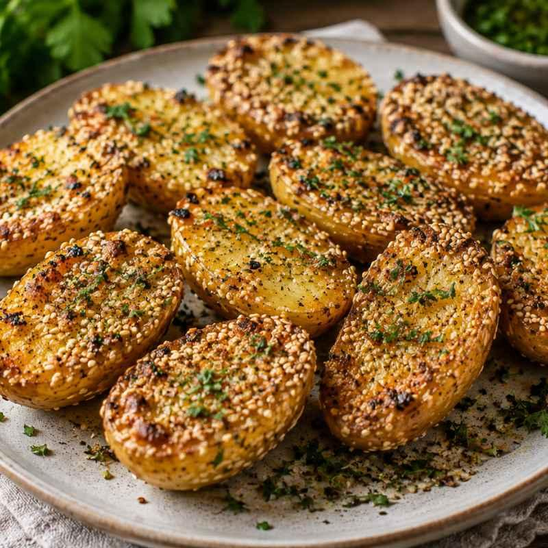Neue Kartoffeln mit Sesamkruste