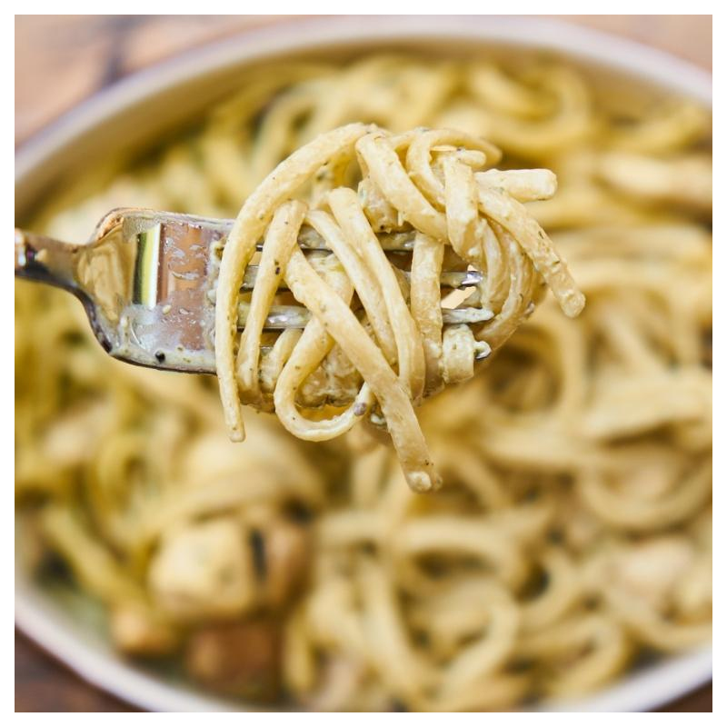 Spaghetti mit Kohlrabi-Cashew-Sauce