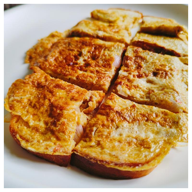 Lauch-Brot-Omelette