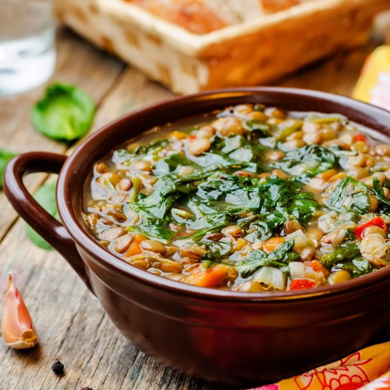 Linsensuppe mit Mangold