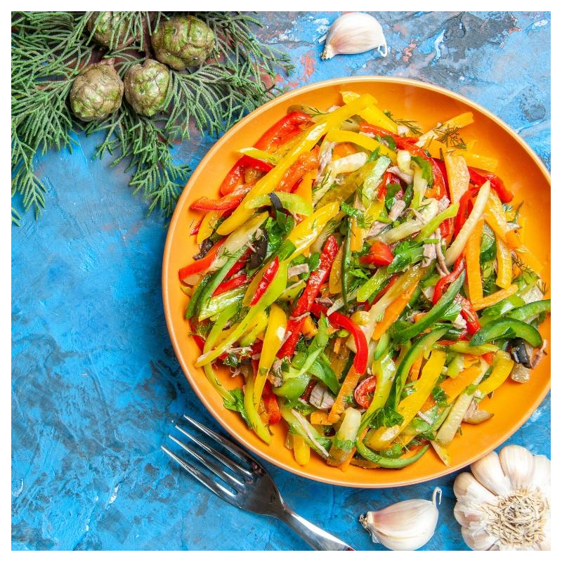 Paprikasalat mit Käse