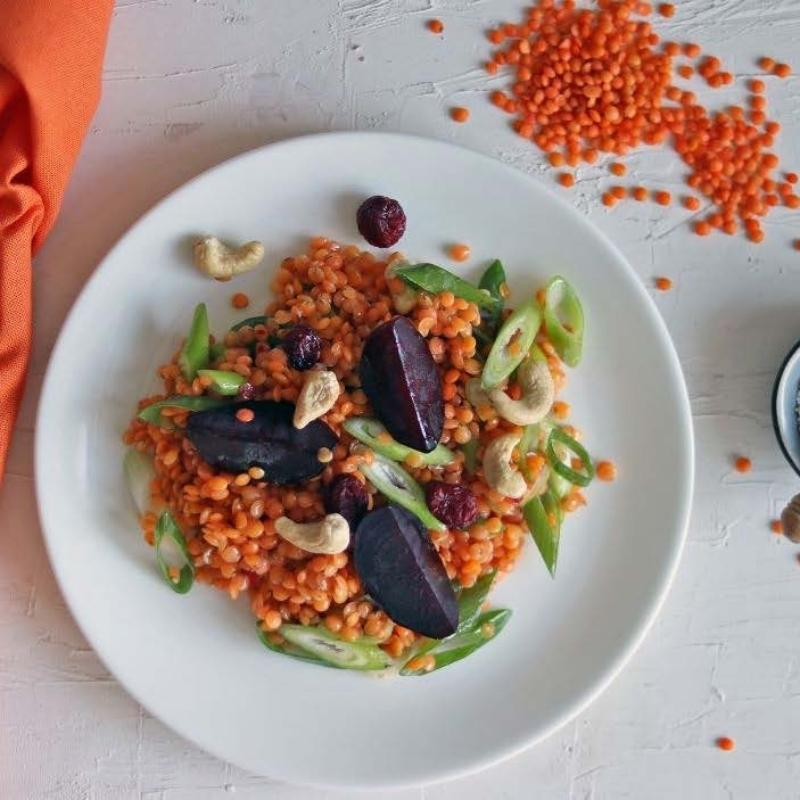 Rote Linsen-Salat mit Roter Bete
