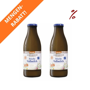 2x Frischmilch 3,8% Glasflasche