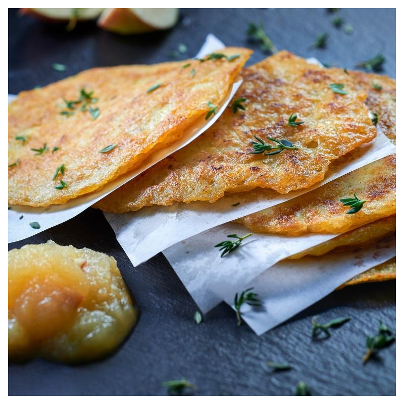 Fränkische Baggers mit selbstgemachtem Apfelmus