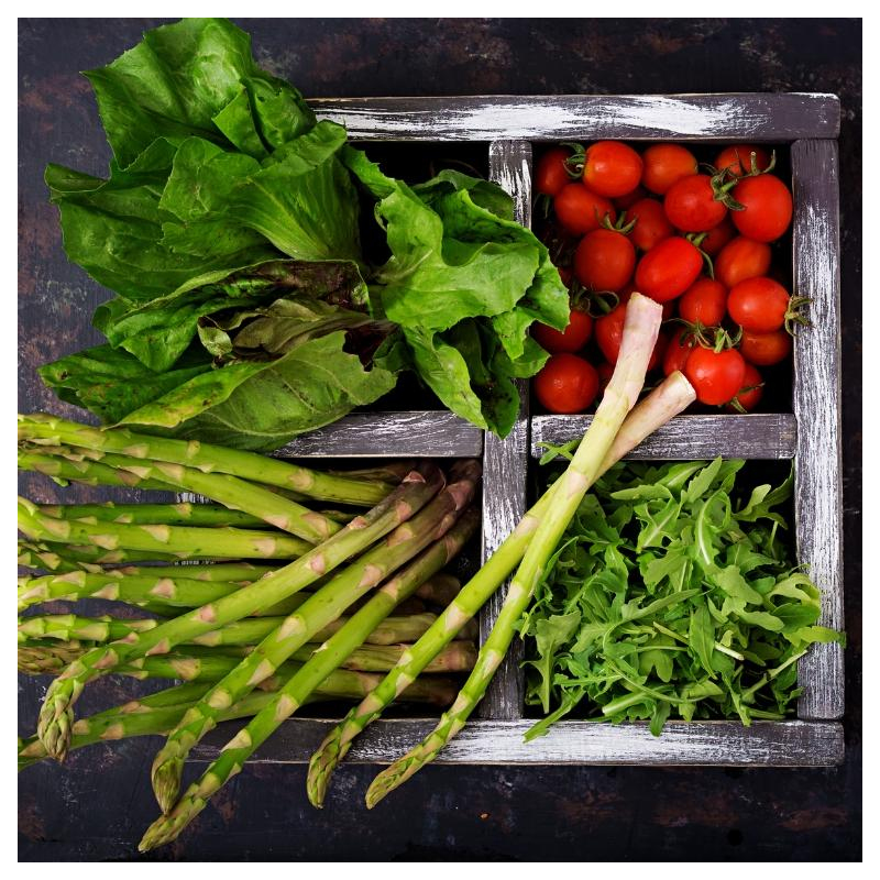 Gebratener grüner Spargelsalat