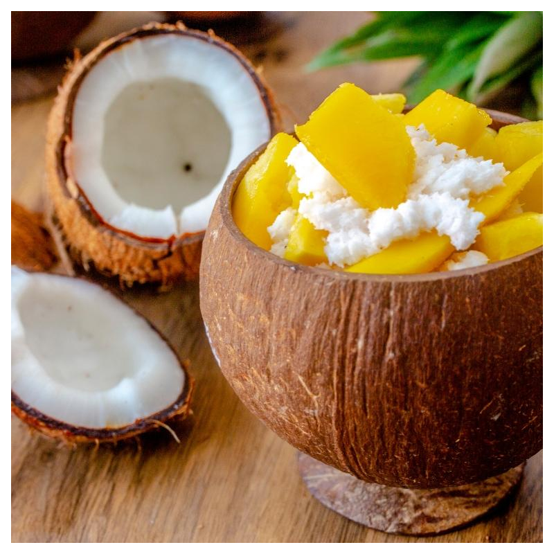 Kokos-Ananas mit Honigsahne