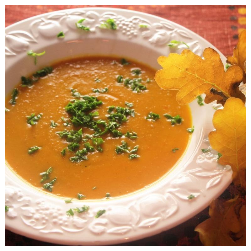 Kürbissuppe mit Orangensaft
