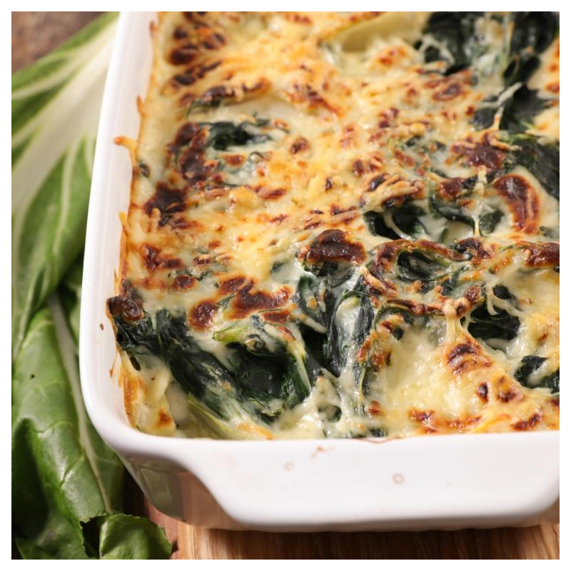 Mangoldgemüse mit Hirse überbacken