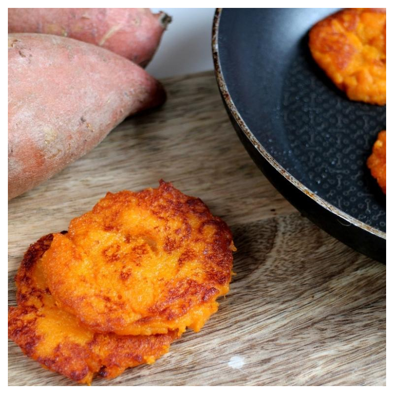 Süßkartoffelpuffer mit Mangosauce