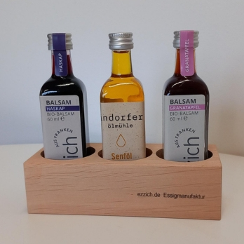 Geschenkklötzla Essig 3 x 60ml EZZICH Flaschen