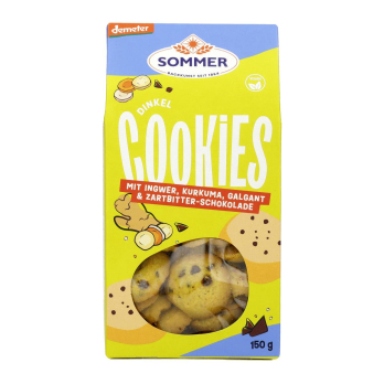 Dinkel Cookies Schoko Ingwer